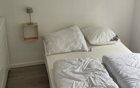 Angret - 200M from the Sea: Bed, Bedroom, Furniture, Floor, Bedding, Bed Sheet, Wood, Flooring, Interior Design, Room