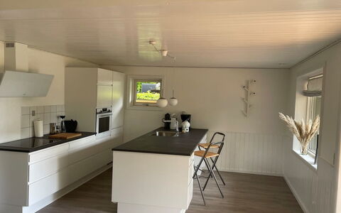 Angret - 200M from the Sea: Flooring, Wood, Floor, Interior Design, Countertop, Furniture, Ceiling, Wood Flooring, Kitchen, Kitchen Appliance