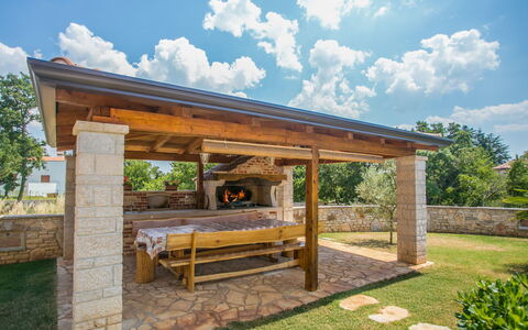 Villa Nevena: Wood, Shade, Wood Stain, Outdoor Structure, Garden, Pavilion, Beam, Hardwood, Lumber, Patio