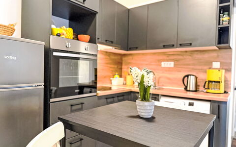 Martina: Furniture, Kitchen, Kitchen Appliance, Countertop, Major Appliance, Cabinetry, Interior Design, Flooring, Home Appliance, Home