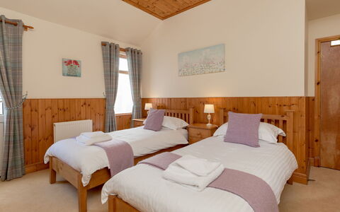 Doonans Cottage: Bed, Bedroom, Wood, Floor, Furniture, Flooring, Interior Design, Bed Sheet, Bedding, Bed Frame