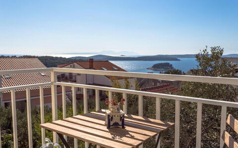 Peaceful Apartment With Beautiful View - Hvar: Residential Area, Balcony, Apartment, Porch, Dusk, Estate, Evening, Sunset, Handrail, Deck