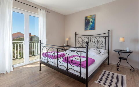 Peaceful Apartment With Beautiful View - Hvar: Furniture, Interior Design, Flooring, Floor, Bed, Bedroom, Room, Apartment, Bedding, Bed Frame