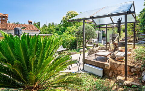 Villa Nika: Garden, Flowerpot, Shade, Eco Hotel, Outdoor Structure, Backyard, Landscaping, Houseplant, Yard