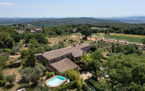 Podere Lorena, Charming Tuscan Farmhouse: Tree, Vegetation, House, Residential Area, Landscape, Roof, Home, Rural Area, Land Lot
