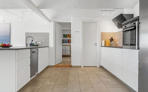 Ilsebeth - 400M from the Sea: Flooring, Floor, Wood, Kitchen, Interior Design, Major Appliance, Kitchen Appliance, Cabinetry, Wood Flooring, Ceiling