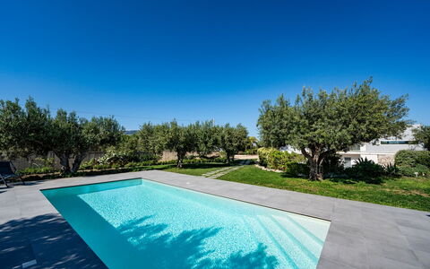 Villa Virginia: Blue, Swimming Pool, Composite Material, Resort, Garden, Shade, Landscaping, Water Feature, Design, Eco Hotel