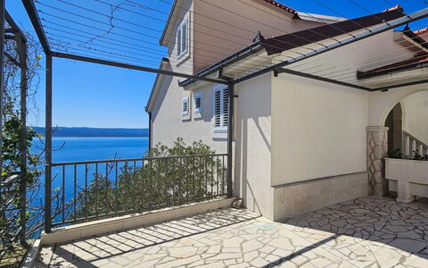 Omiš 902: Balcony, Handrail, Shade, Fence, Porch, Stairs, Baluster, Villa, Home Fencing, Deck
