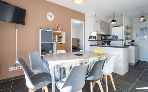 La Dune: Furniture, Wood, Interior Design, Flooring, Kitchen, Cabinetry, Floor, Room, Major Appliance, Cupboard