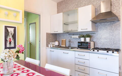 Suite Artemare: Kitchen, Kitchen Appliance, Furniture, Countertop, Major Appliance, Interior Design, Cabinetry, Flooring, Home, Home Appliance