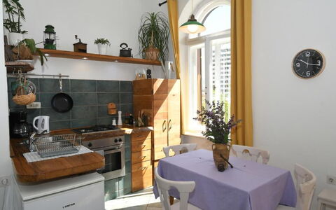 Appartamento Central Sea View Opatija: Furniture, Flooring, Interior Design, Wood, Floor, Kitchen Appliance, Lighting, Kitchen, Cabinetry, Room