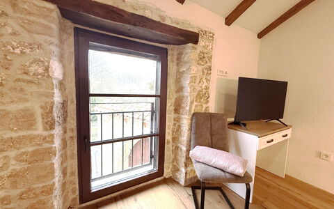 Casa Rossa Ac, Wifi, Prodol - Croazia: Wall, Wood, Brown, Interior Design, Hardwood, Wood Stain, Wood Flooring, Bedroom, Daylighting, Bed