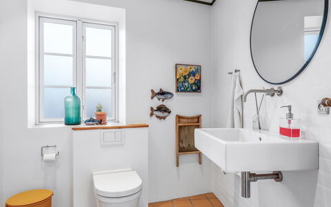 Rami - 250M from the Sea: Bathroom, Plumbing Fixture, Toilet Seat, Toilet, Interior Design, Flooring, Sink, Floor, Tap, Plumbing