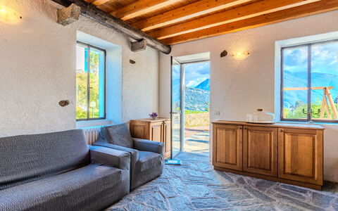 Casa di Sasso: Furniture, Interior Design, Flooring, Wood, Ceiling, Floor, Chair, Table, Apartment, Lighting