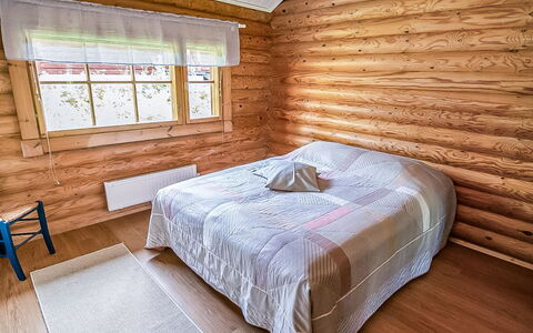 Rustholli 1: Wood, Flooring, Ceiling, Floor, Bedroom, Interior Design, Bed, Wood Stain, Home, Wood Flooring