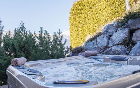 Chalet Roose: Bathtub, Jacuzzi, Plumbing Fixture, Winter, Water Feature, Swimming Pool, Flowerpot, Houseplant