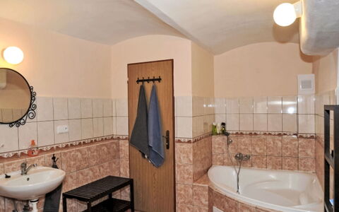Lipno Garden and Relax: Interior Design, Flooring, Plumbing Fixture, Floor, Plumbing, Bathroom, Room, Tap, Bathroom Sink, Ceiling