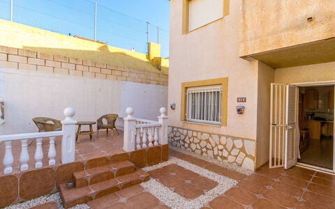 Residencia del Mar Ii: Floor, Flooring, Balcony, Tile, Handrail, Stairs, Fence, Baluster, Plaster, Courtyard