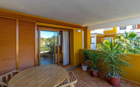 La Recoleta: Apartment, Furniture, Residential Area, Balcony, Condominium, Chair, Shade, Resort, Coast, Hotel