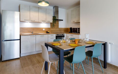 La Bernerie-En Retz 150: Apartment, Furniture, Residential Area, Balcony, Condominium, Chair, Shade, Resort, Coast, Hotel