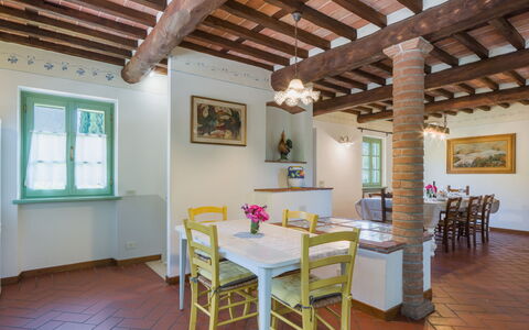 Il Casale: Flooring, Ceiling, Interior Design, Floor, Furniture, Home, Room, Kitchen & Dining Room Table, Dining Room, Chair