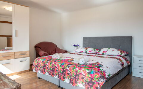 Adria: Bed, Furniture, Interior Design, Bedroom, Bedding, Bed Sheet, Floor, Wall, Room, Flooring