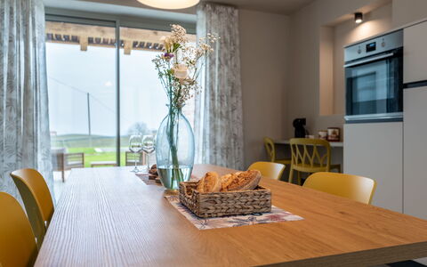 Cascina Luscai: Furniture, Interior Design, Flooring, Wood, Table, Chair, Kitchen & Dining Room Table, Floor, Dining Room, Lighting