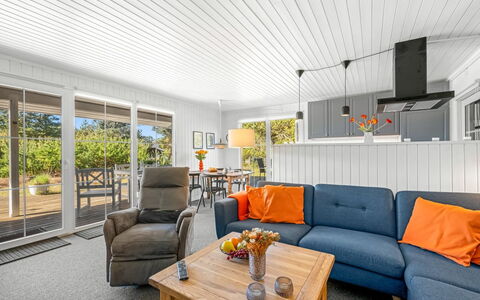 Brodde - 300M from the Sea: Furniture, Interior Design, Flooring, Wood, Ceiling, Couch, Floor, Table, Wood Flooring, Living Room
