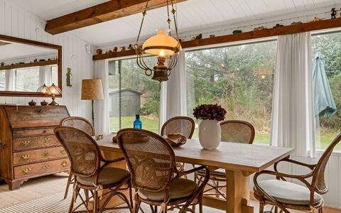 Thorvor - 400M from the Sea: Furniture, Interior Design, Wood, Table, Ceiling, Chair, Flooring, Lighting, Dining Room, Light Fixture