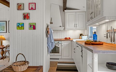 Thorvor - 400M from the Sea: Interior Design, Kitchen, Furniture, Countertop, Ceiling, Flooring, Light Fixture, Cabinetry, Home, Room