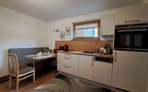Niederau 26: Furniture, Flooring, Interior Design, Wood, Floor, Countertop, Cabinetry, Kitchen, Room, Kitchen Appliance