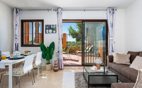 Cerro del Sol 6: Furniture, Flooring, Interior Design, Table, Floor, Chair, Couch, Living Room, Home, Room