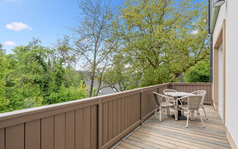 Hřensko 5: Wood Stain, Deck, Hardwood, Porch, Plank, Wood Flooring, Shade, Balcony, Handrail, Eco Hotel