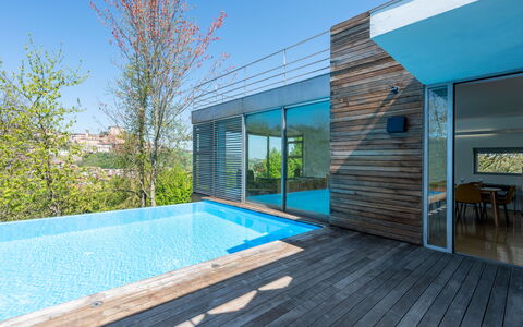 Stordita: Blue, Swimming Pool, Composite Material, Resort, Eco Hotel, Deck, Shade, Villa, Design, Hotel