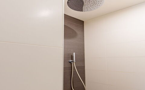 Residence Domburg: Plumbing Fixture, Flooring, Interior Design, Shower Head, Bathroom, Ceiling, Floor, Shower, Light Fixture, Plumbing