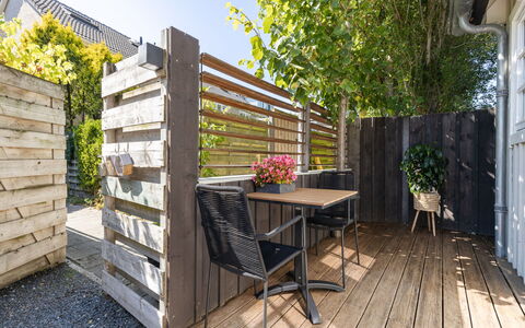 Residence Domburg: Wood, Furniture, Outdoor Furniture, Hardwood, Deck, Plank, Flowerpot, Wood Stain, Garden, Backyard