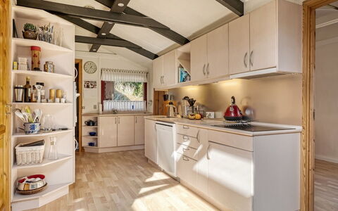 Nimrod - 800M from the Sea: Kitchen, Countertop, Cabinetry, Interior Design, Furniture, Wood, Major Appliance, Flooring, Kitchen Appliance, Ceiling