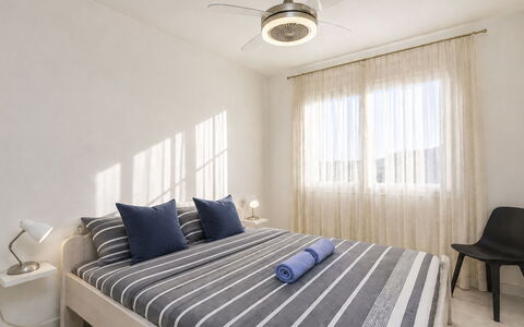 Country Club Family: Interior Design, Furniture, Light Fixture, Ceiling, Bedroom, Flooring, Wood, Bed, Floor, Lighting