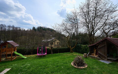 U Pekařů: Landscape, Garden, Playground Slide, Lawn, Backyard, Landscaping, Yard, Park, Chute, Outdoor Play Equipment