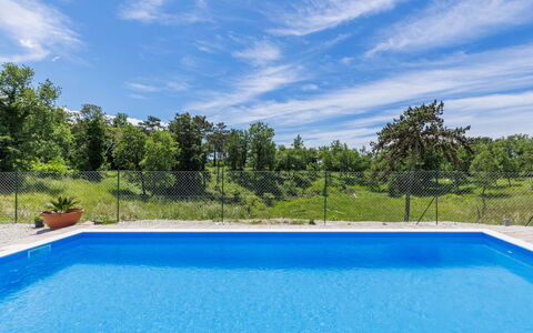 Santina: Blue, Swimming Pool, Shade, Landscaping, Evergreen