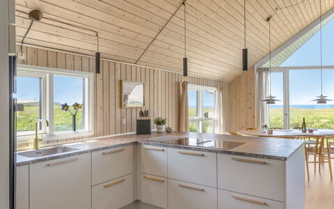 Tilje - 80M from the Sea: Wood, Ceiling, Flooring, Kitchen, Home, Hardwood, Countertop, Wood Flooring, Light Fixture, Wood Stain