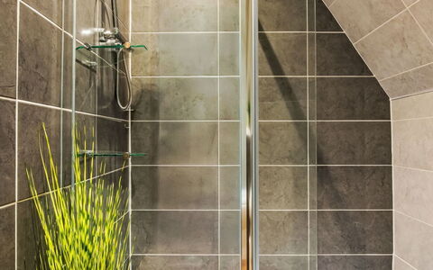 Sandpiper Lodge: Flooring, Plumbing Fixture, Floor, Bathroom, Plumbing, Shower, Shower Door, Tile, Shower Head