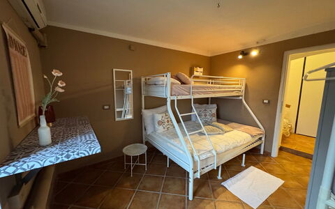 Cottage Wisteria: Furniture, Bedroom, Bed, Interior Design, Floor, Flooring, Bedding, Bed Sheet, Room, Ceiling
