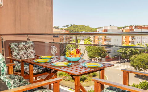Tramuntana: Furniture, Wood, Outdoor Furniture, Chair, Table, Apartment, Outdoor Table, Balcony, Wood Stain, Kitchen & Dining Room Table