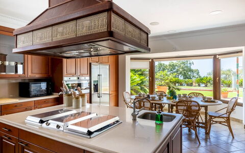 Serena Marbella: Kitchen, Interior Design, Countertop, Kitchen Appliance, Flooring, Furniture, Cabinetry, Wood, Ceiling, Light Fixture