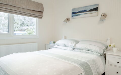 Lodge 8: Furniture, Bed, Interior Design, Bedroom, Bedding, Bed Sheet, Linens, Wood, Floor, Room