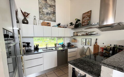 Sejer - 350M from the Sea: Kitchen Appliance, Kitchen, Countertop, Interior Design, Cabinetry, Major Appliance, Furniture, Flooring, Home Appliance, Lighting