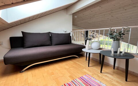 Sejer - 350M from the Sea: Furniture, Wood, Flooring, Interior Design, Couch, Floor, Wood Flooring, Living Room, Cushion, Throw Pillow