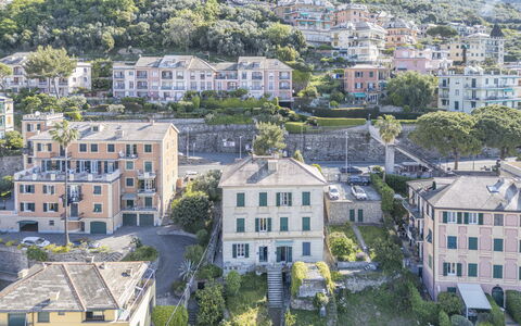 Central Cozy Nest With Parking, Bogliasco: Building, Residential Area, City, House, Neighbourhood, Summer, Town, Home, Apartment, Human Settlement