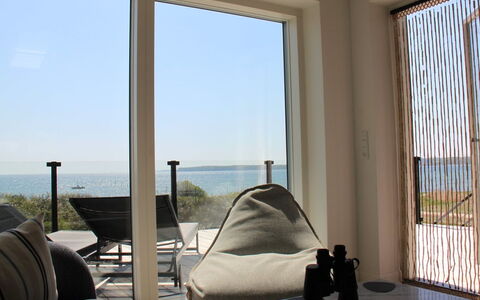 Valia - 20M from the Sea: Furniture, Interior Design, Floor, Flooring, Lighting, Home, Chair, Glass, Room, Living Room
